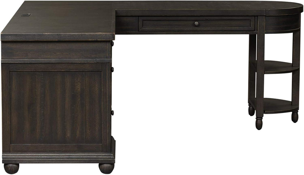 L Shaped Workstation With Integrated Charging Ports