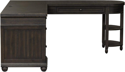 L Shaped Workstation With Integrated Charging Ports