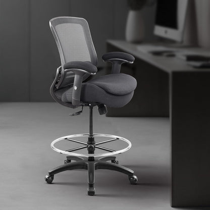 400Lbs Ergonomic Drafting Chair Adjustable Foot Ring