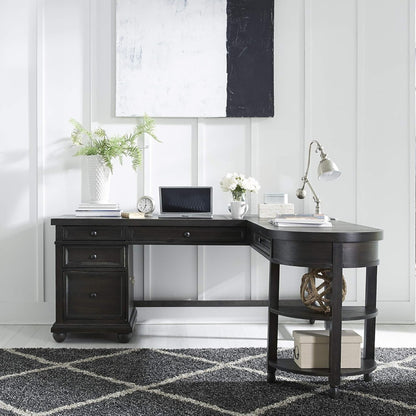 L Shaped Workstation With Integrated Charging Ports