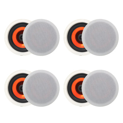 Herdio in Ceiling Speakers 6.5 Inch 600 Watts Flush Mount Passive Wired Speakers for Bathroom KitchenLiving RoomOffice(4 Speakers)