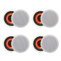 Herdio in Ceiling Speakers 6.5 Inch 600 Watts Flush Mount Passive Wired Speakers for Bathroom KitchenLiving RoomOffice(4 Speakers)